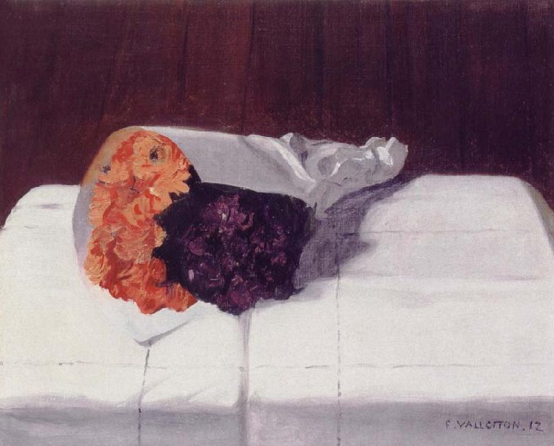 Felix Vallotton Still life with Bouquet of Marigolds and Violets oil painting image